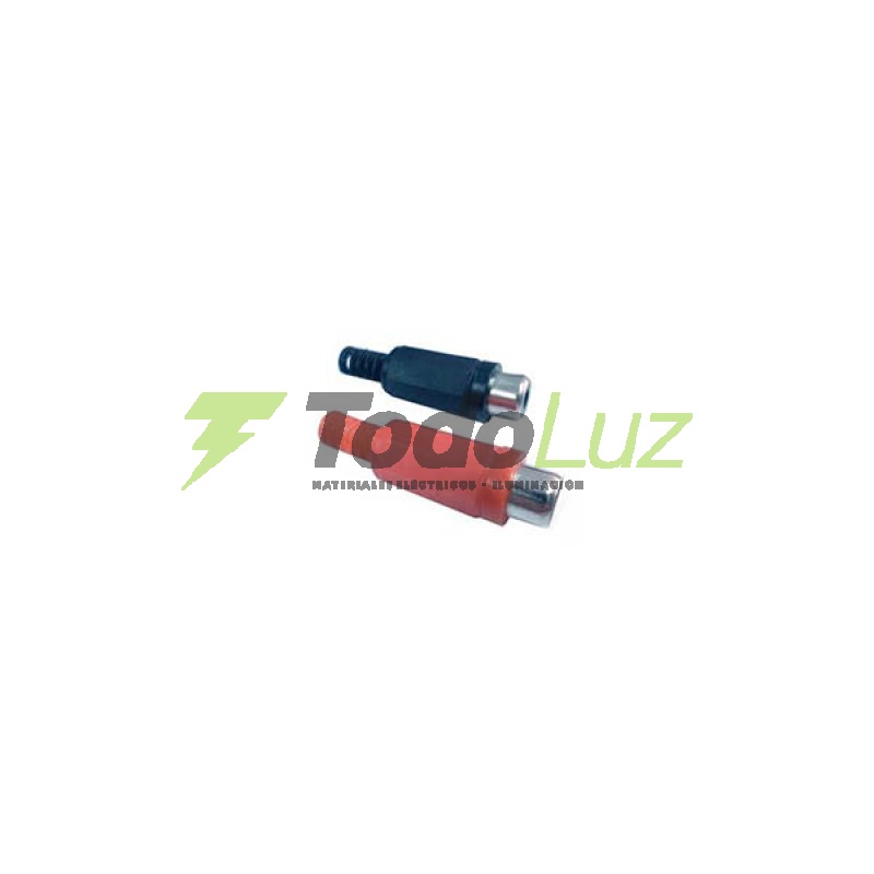 FICHA AUDIO PLUG RCA HEMBRA ROJO/NEGRO