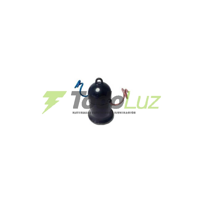 PORTALAMPARAS PVC C/CHICOTE E-27 NEGRO