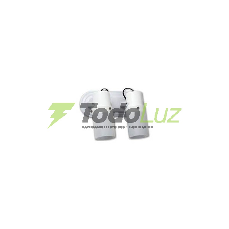 SPOT DOS LUCES PANTALLA TUBO HORQUILLA POLIPROP.