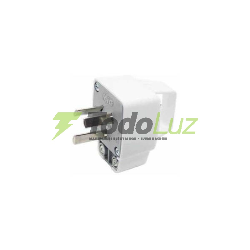 FICHA MACHO 2 X 10A + T ALTO C.  SALIDA 90° C/AGAR