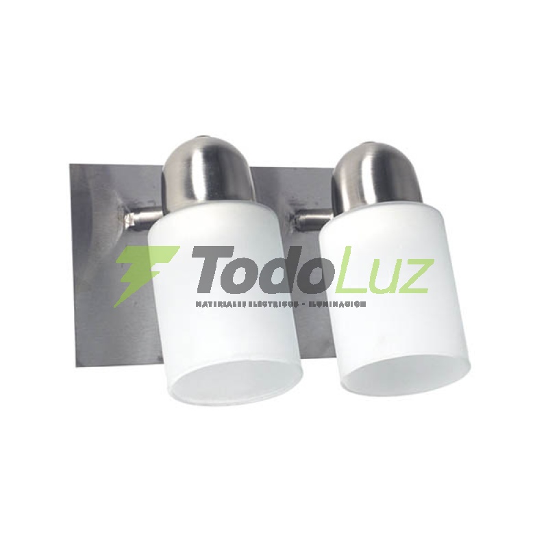 SPOT PISA 2 X E-27 ACERO C/TULIPA CILINDRO