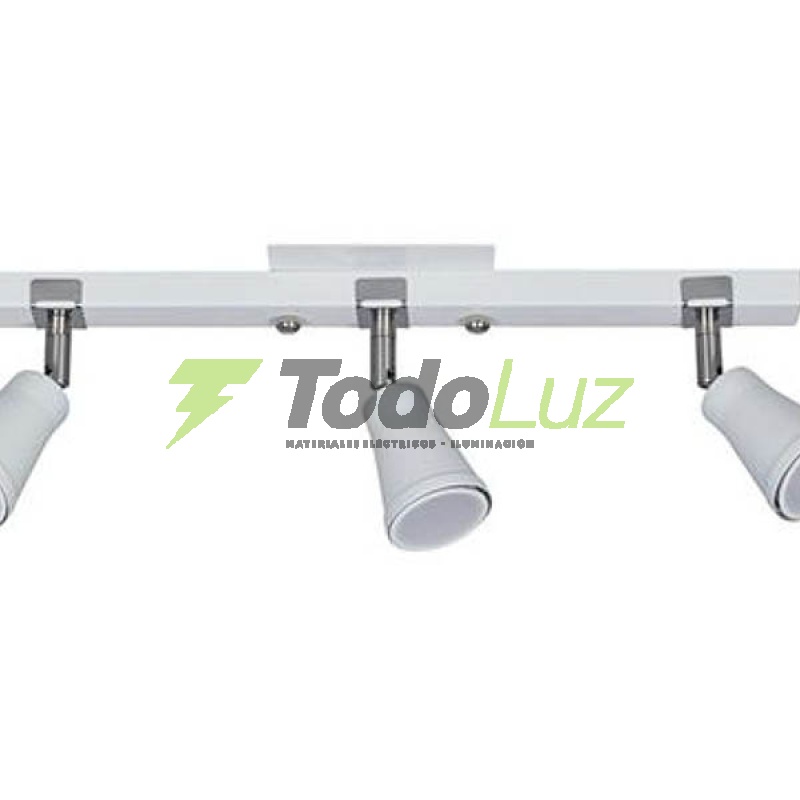 SPOT DUBLIN 3 LUCES REGLA GU-10 C/MOVIMIENTO ACERO