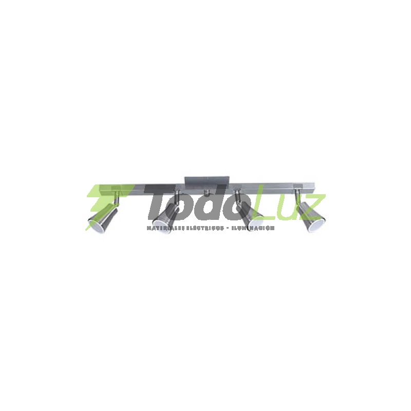 SPOT DUBLIN 4 LUCES REGLA GU-10 C/MOVIMIENTO ACERO
