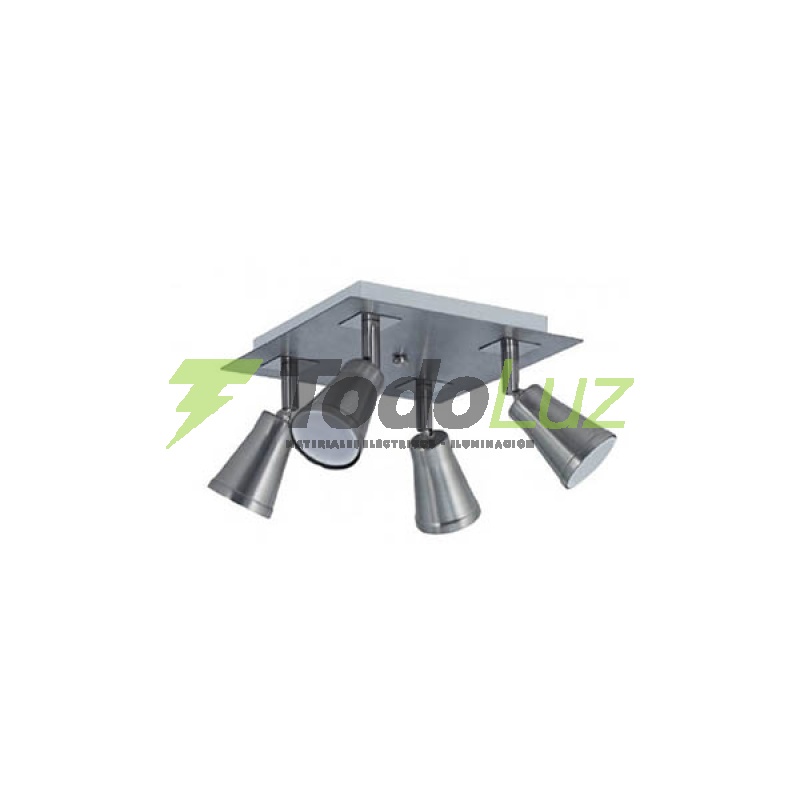 SPOT DUBLIN 4 LUCES PLATO GU-10 C/MOVIMIENTO ACERO