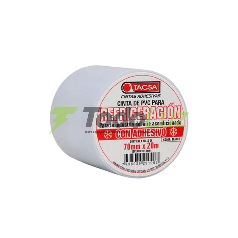 CINTA PVC 20MTS. REFRIGERACION C/ADHESIVO BLANCA