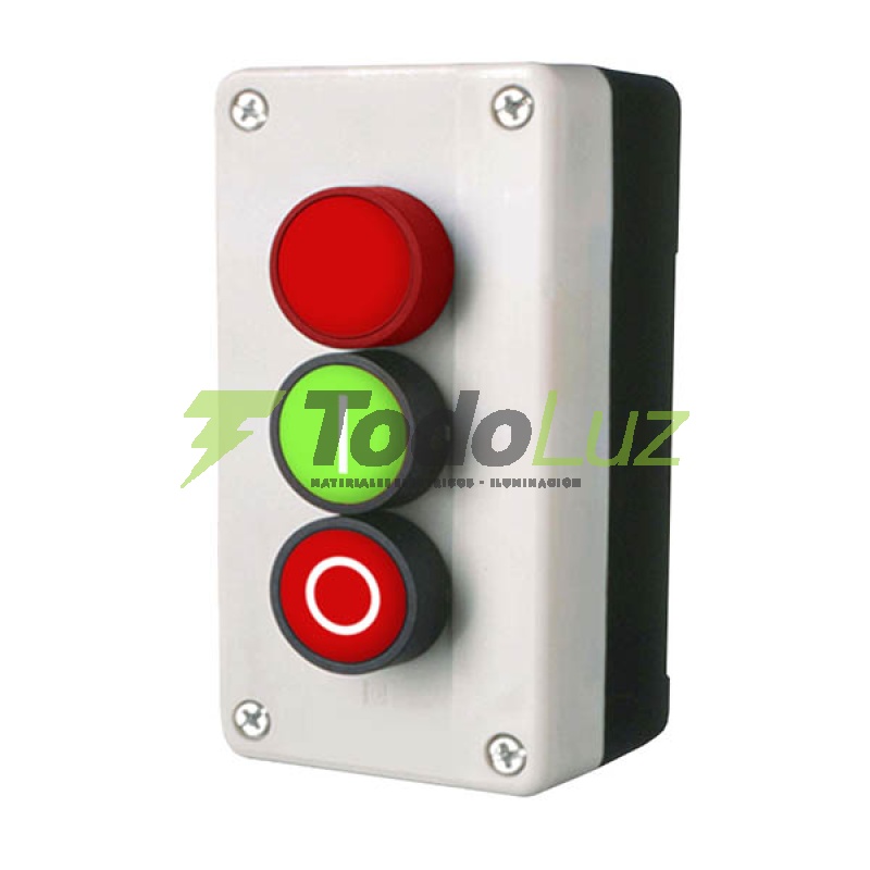 BOTONERA CON 3 PULSADORES 1NA+1NC+TESTIGO LED PVC