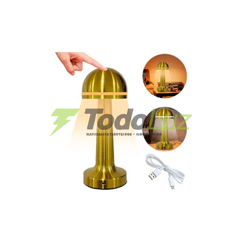 VELADOR TACTIL RECARGABLE USB CONO PLATIL