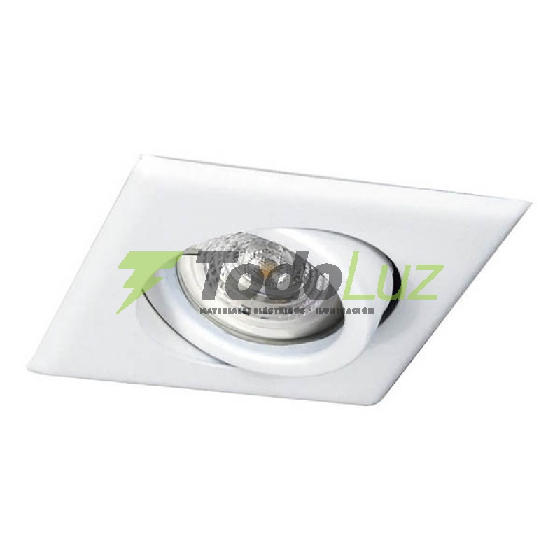 SPOT EMBUTIR DIREC. CUADRADO ZOCALO GU-10 BLANCO