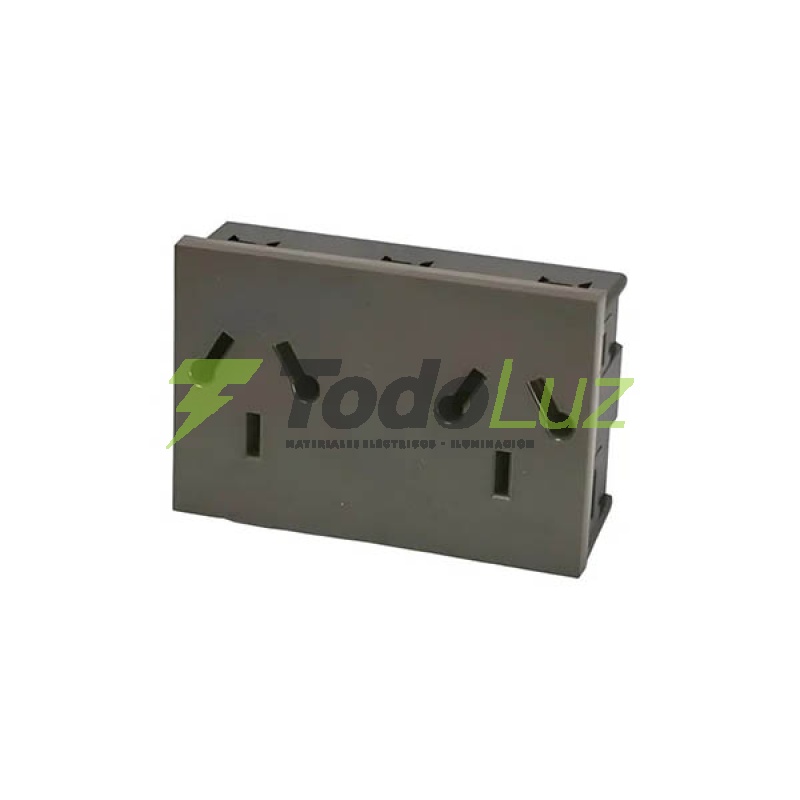 MODULO UNIVERSAL TOMA DOBLE C/NEUTRO BINORM NEGRO