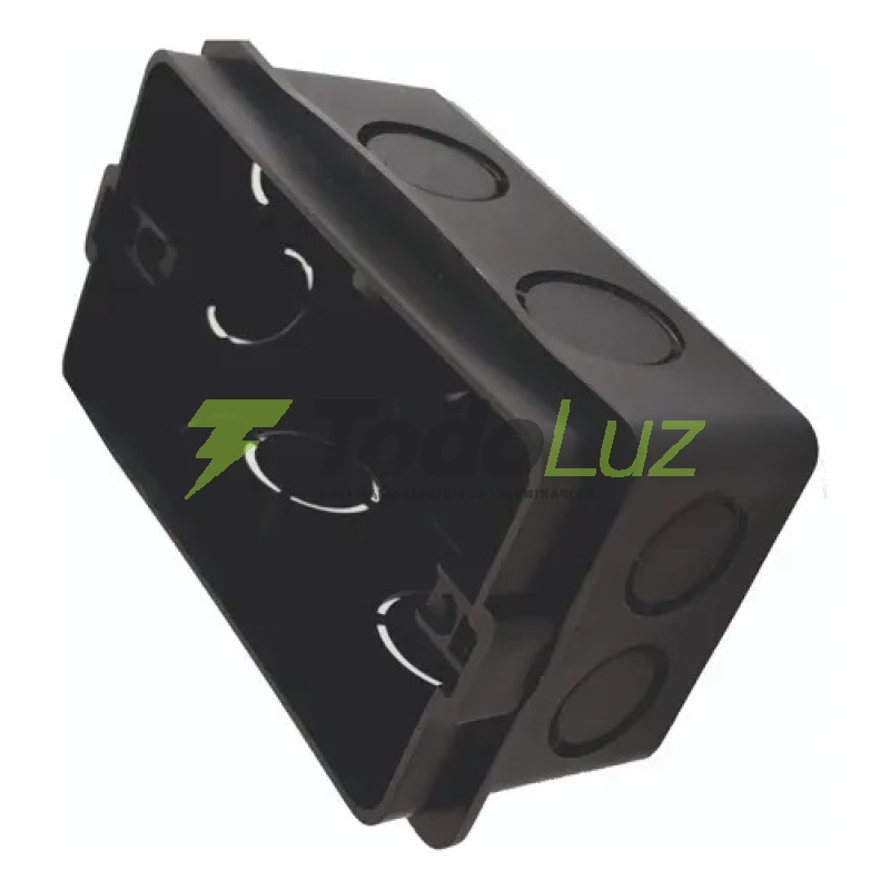 CAJA DE LUZ RECTANGULAR PVC NEGRA