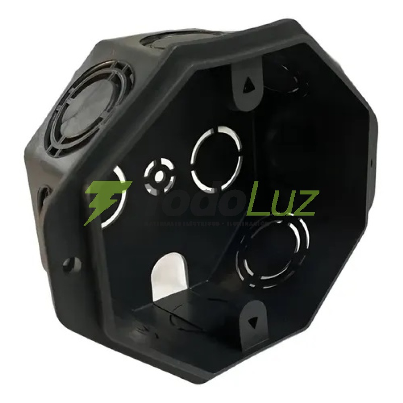 CAJA DE LUZ OCTOGONAL CHICA PVC NEGRA