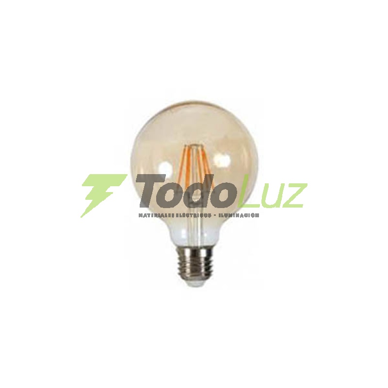 LAMPARA FILA LED G125 TIPO GLOBO 8W E-27 GOLDEN